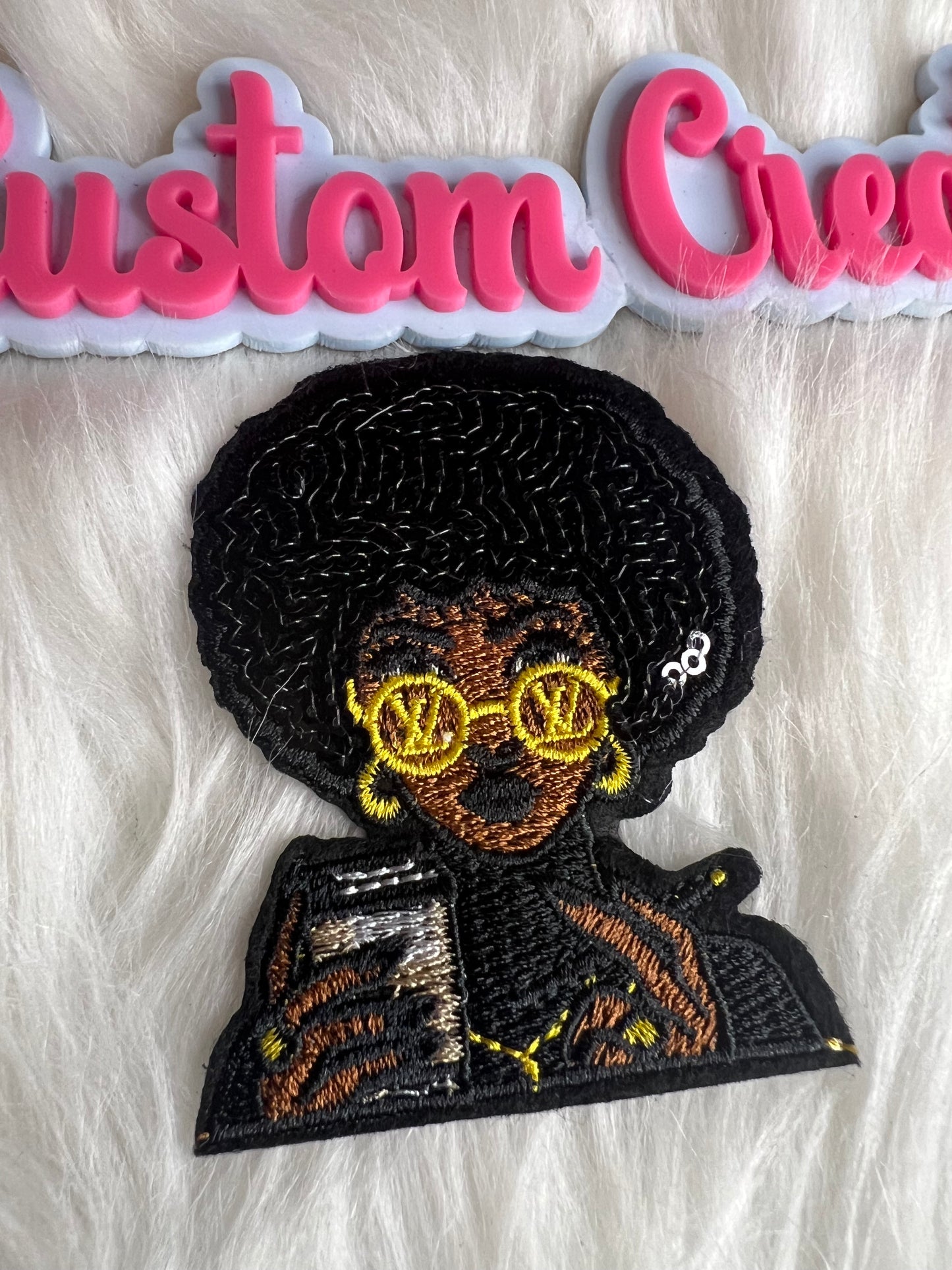 Afro sequin hair LV lady