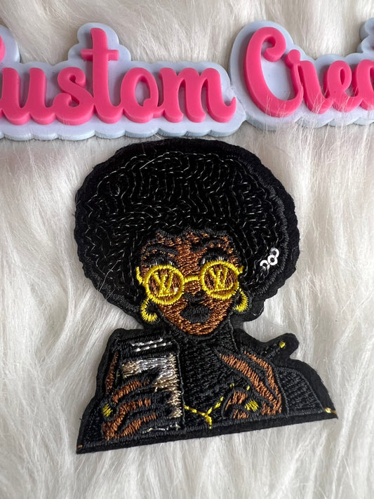 Afro sequin hair LV lady