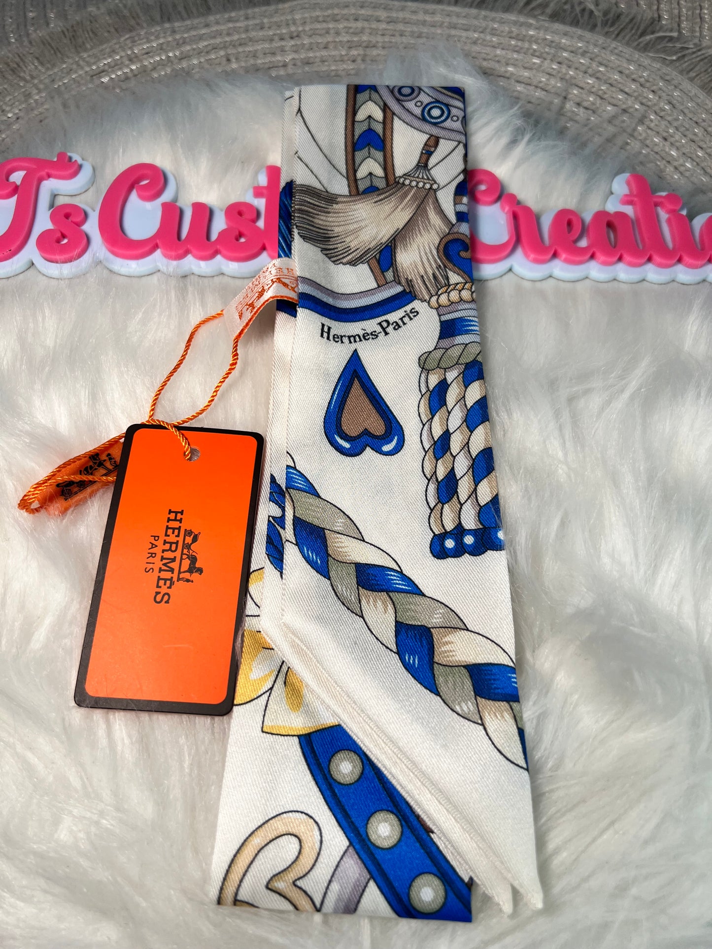 HH-Inspired Blue & Cream Rope Scarf