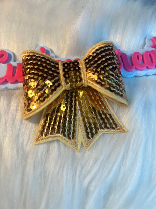 Sequin Gold Bow