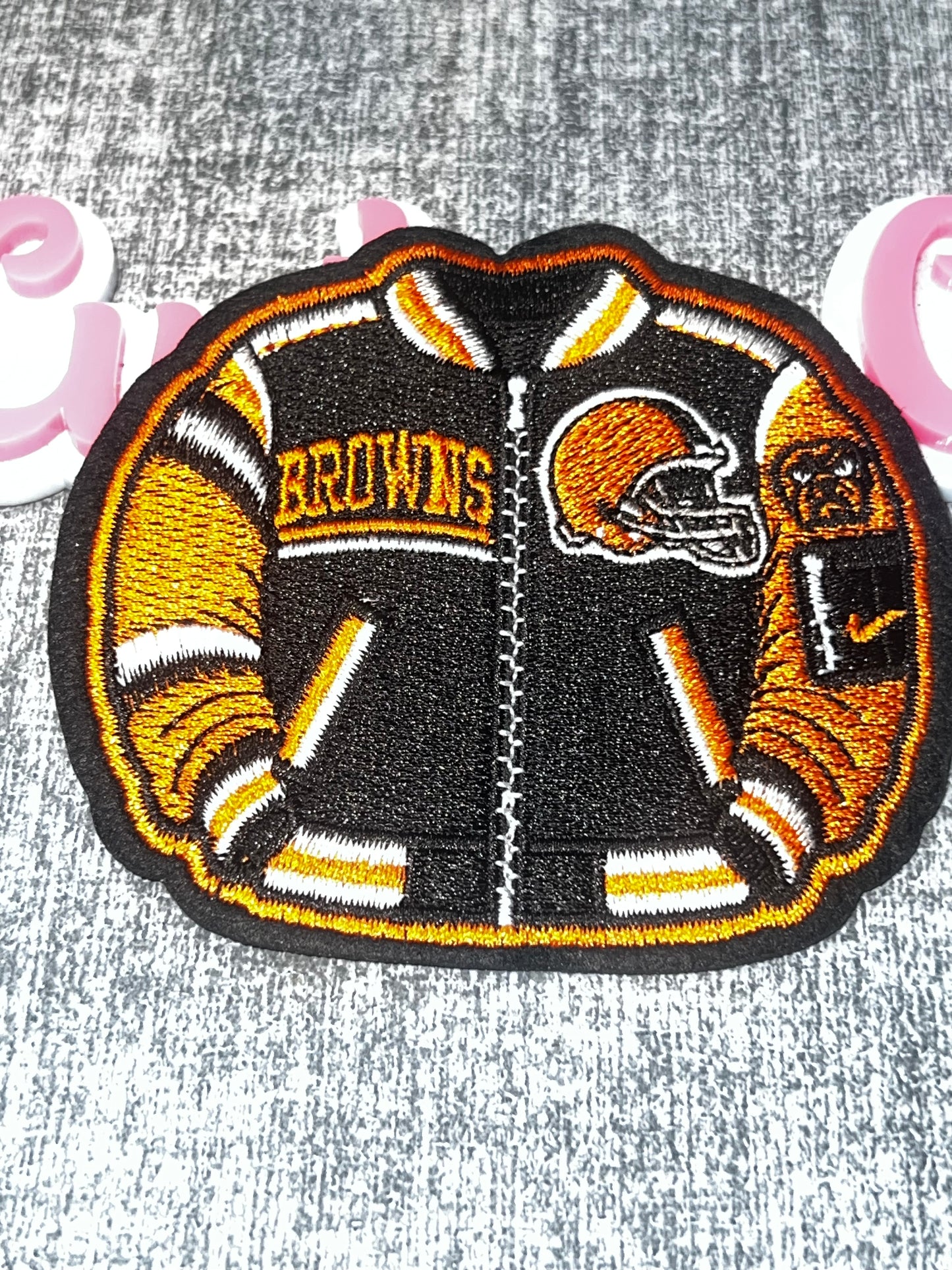 Orange Brown Varsity Jacket Patch – Embroidered Iron On Applique