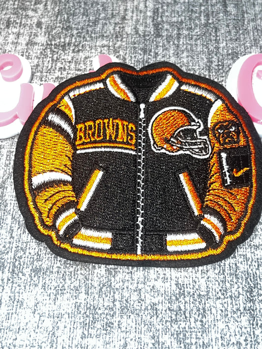 Orange Brown Varsity Jacket Patch – Embroidered Iron On Applique