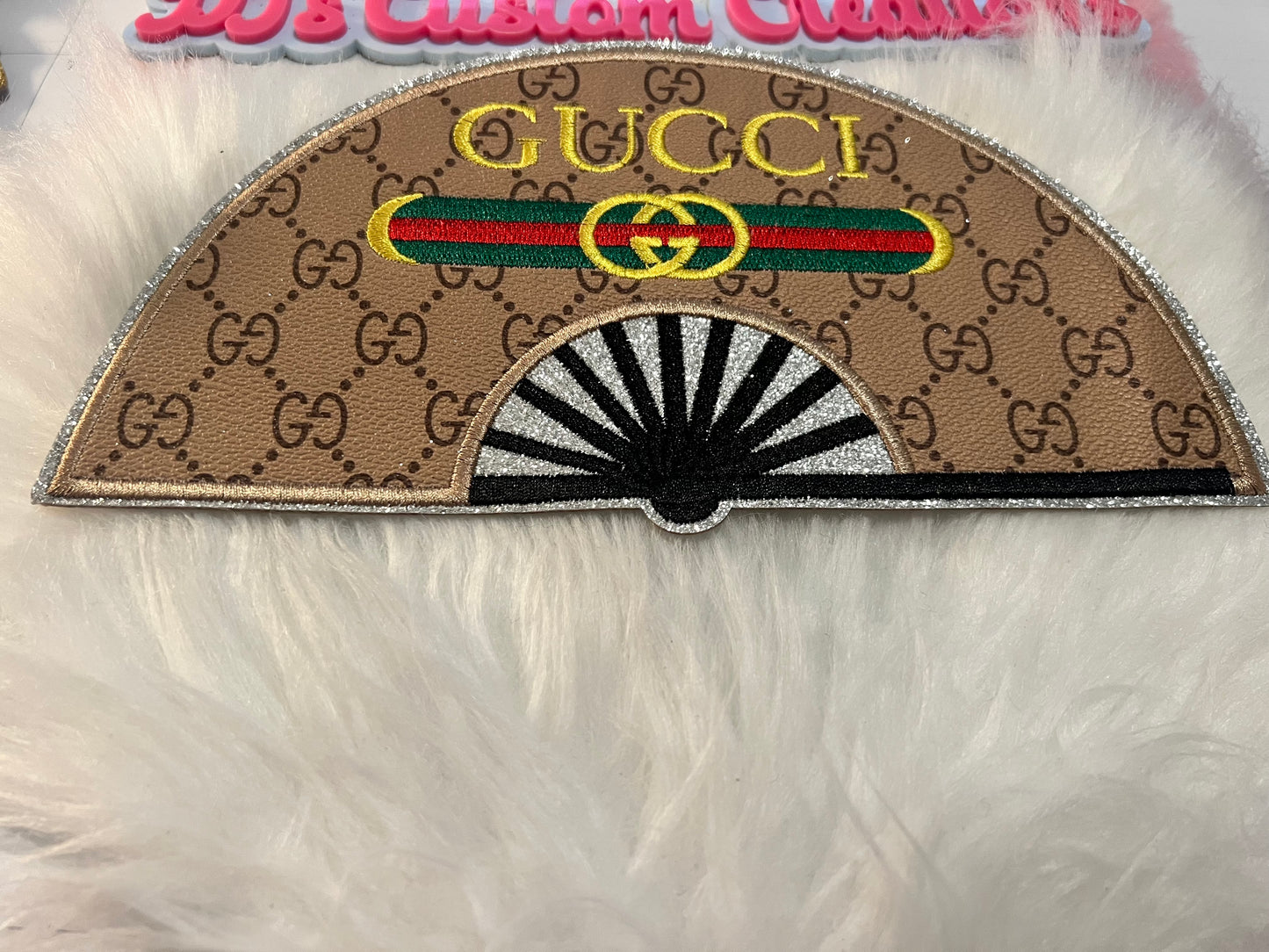 Glitter Faux leather background GG Tan Fan