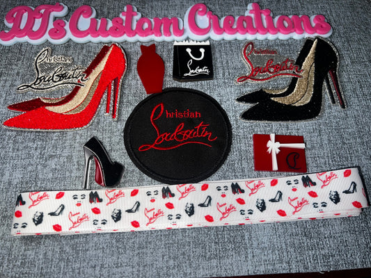 Glam High Heel Fashion Embroidered Patch Bundle