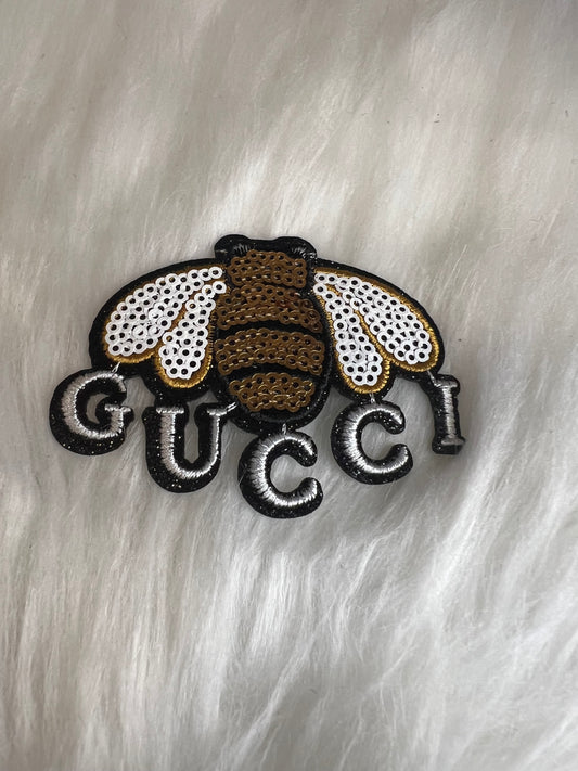 Gold White Sequin GG Bee