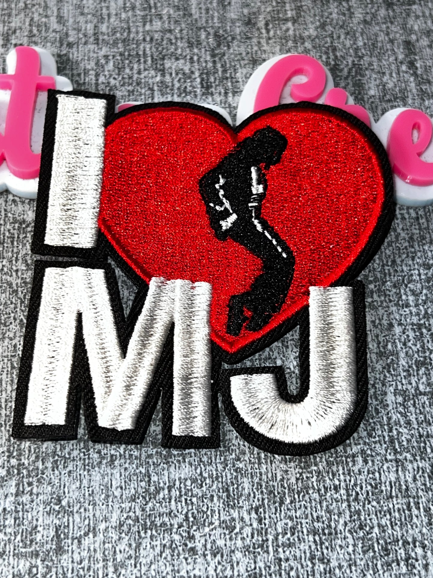 I Love Dance Heart Patch Red Glitter Embroidered Iron On Patch for Jackets Hats Bags DIY Craft