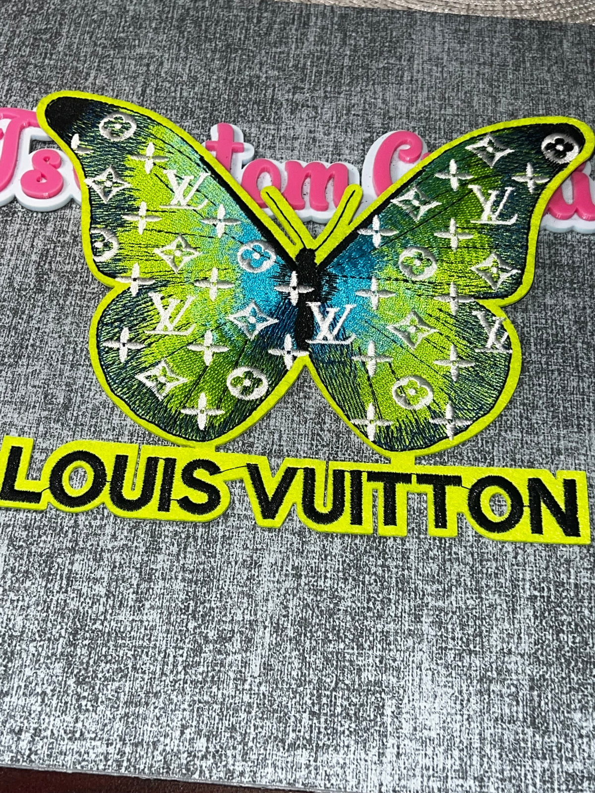 Green Blue Butterfly Fashion Patch – Embroidered Iron On Applique