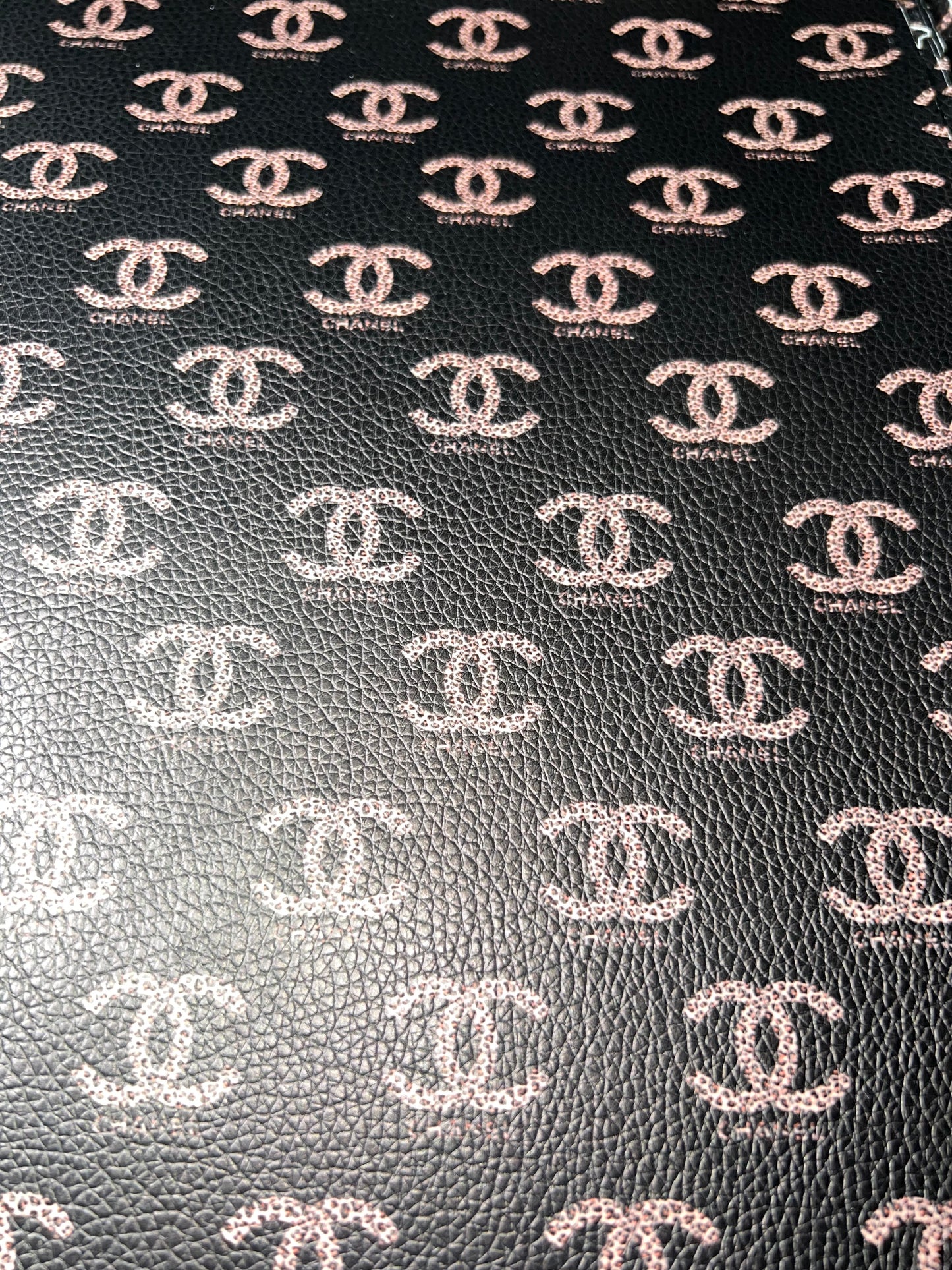 Black Luxe Monogram Style Faux Leather Sheet – 9x12