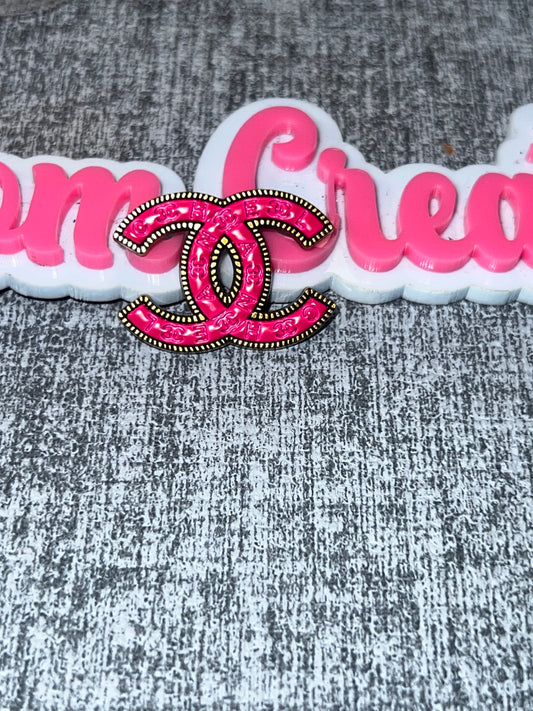 Hot Pink Embossed Double Loop Charm – Luxe Statement Charm
