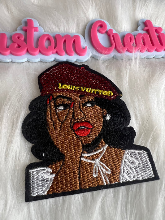 Red sequin Hat LV lady