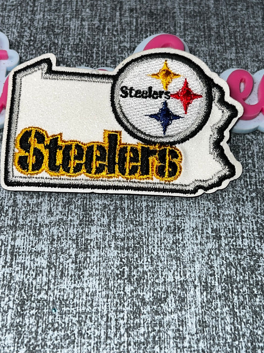 White Circle Symbol State Embroidered Iron-On Patch | Statement Appliqué