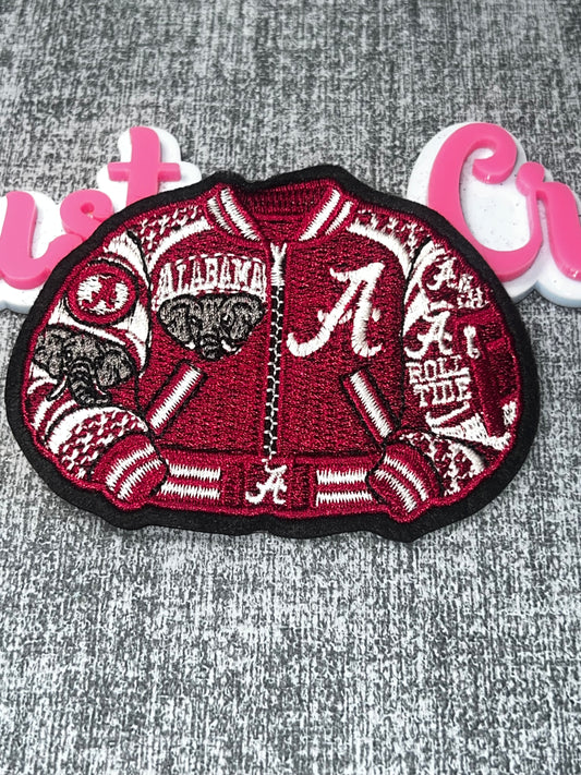 Crimson Varsity Jacket Patch – Embroidered Iron On Applique