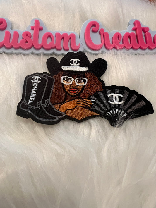 Cowgirl Boots Fan CC Black White