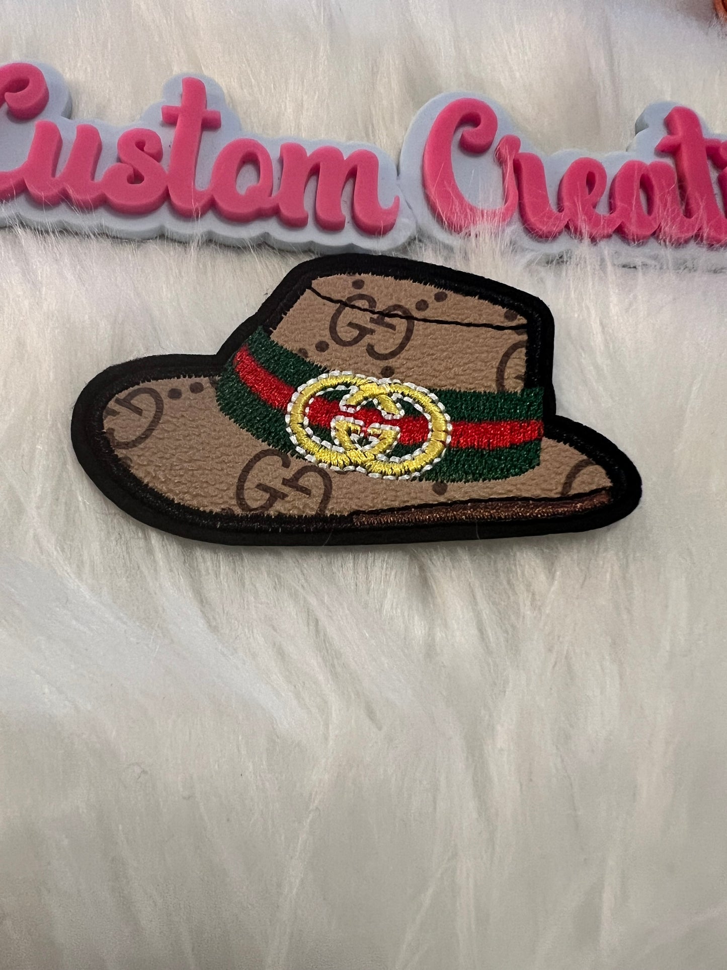 Tan Faux Leather GG Hat
