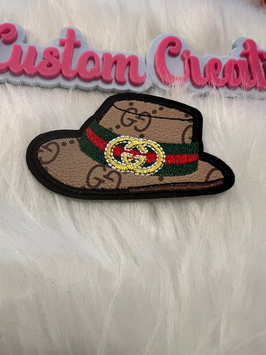Tan Faux Leather GG Hat