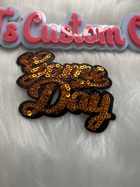 Sequin Orange Game Day