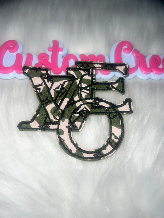 Camo LV Love Iron-On Patch