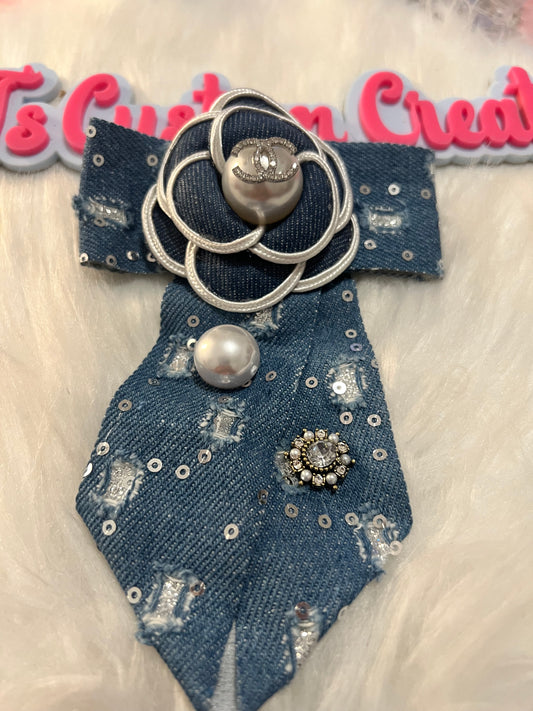 Denim Bling CC Brooch