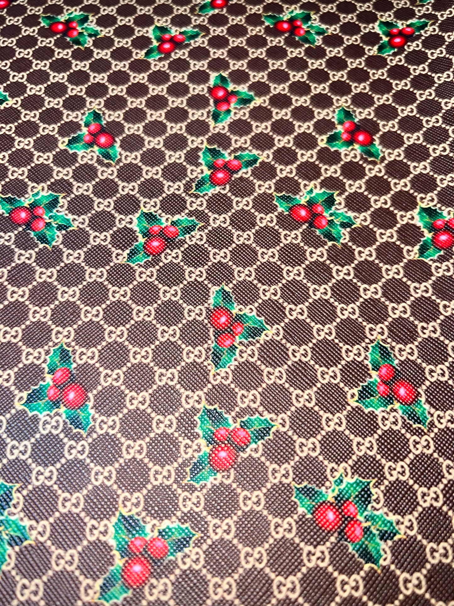 🎄 Holiday Berry Print Faux Leather Sheet