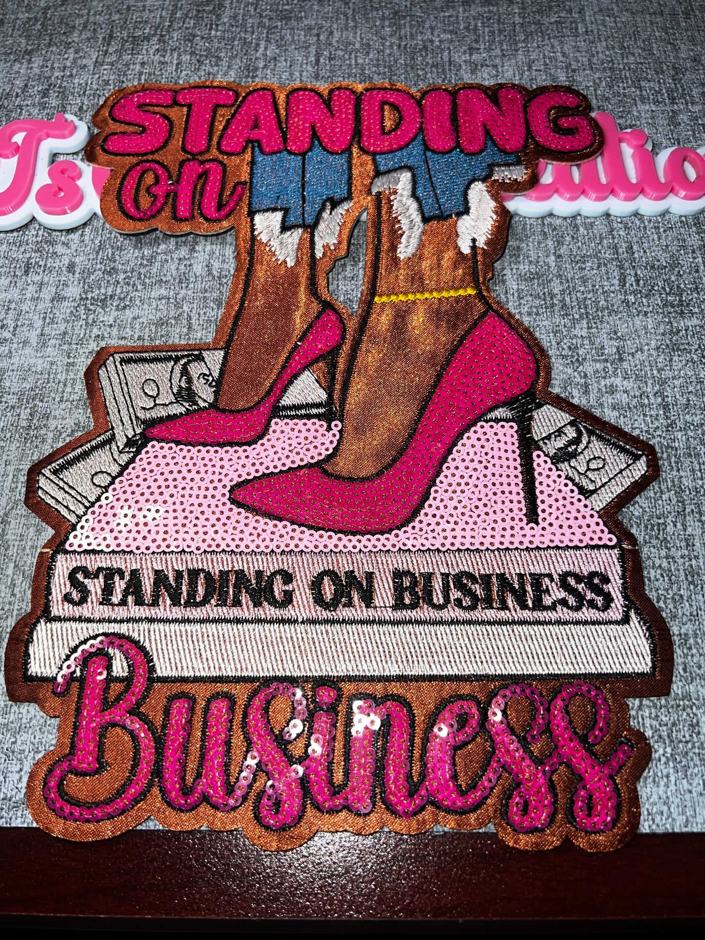 Luxe “Standing On Business” Heels Statement Patch – Pink, Brown & Multi-Color