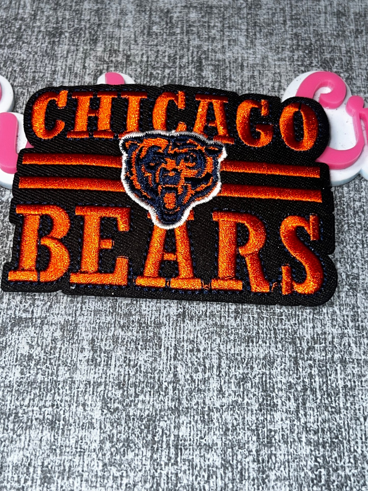 Orange Black Bear Mascot Sports Patch – Embroidered Iron On Applique