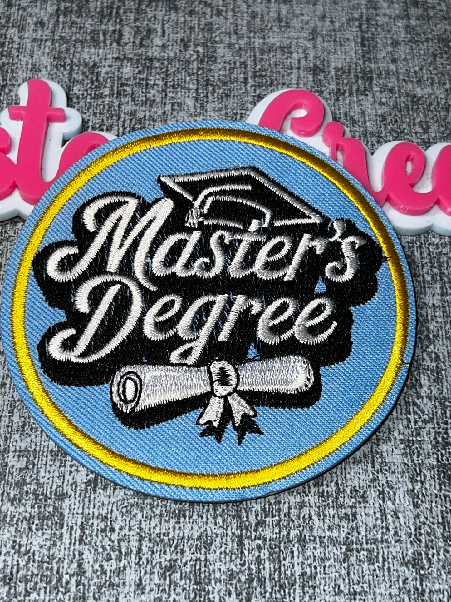 Master’s Degree Patch Graduation Embroidered Iron On Patch Diploma Applique