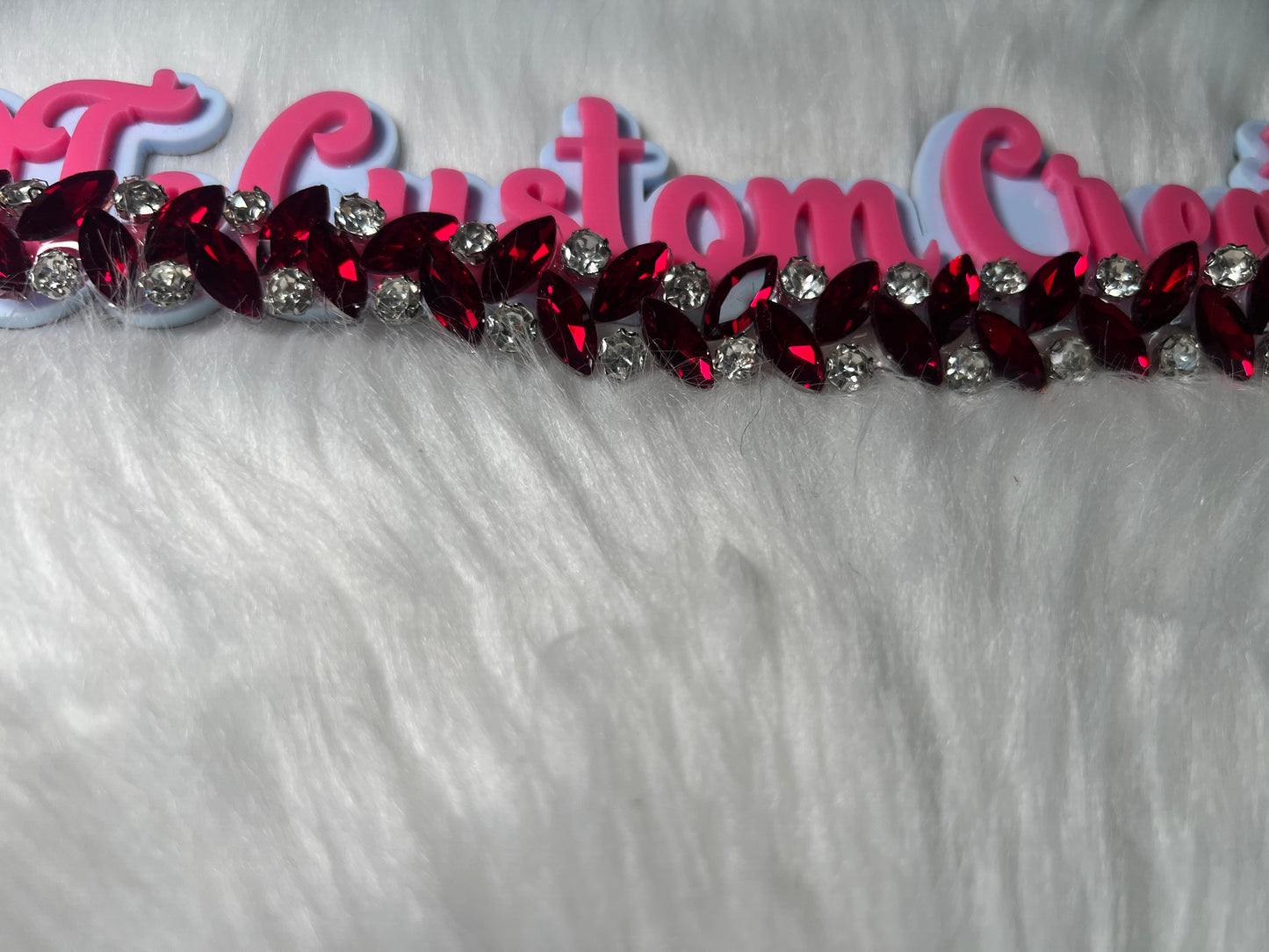 ❤️ Ruby Red Crystal Bling Chain (12”) – Iron On