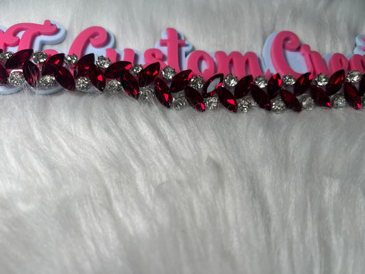 ❤️ Ruby Red Crystal Bling Chain (12”) – Iron On