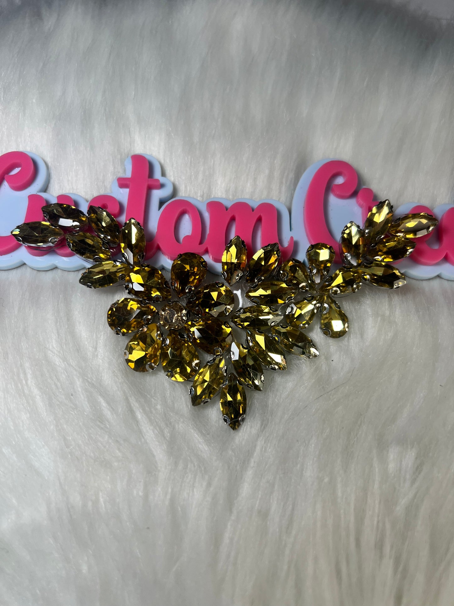 Elegant Iron-On Crystal Bling Gold