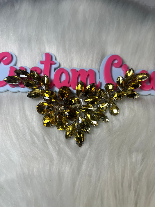 Elegant Iron-On Crystal Bling Gold