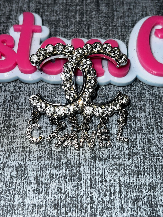 Rhinestone Letter Charm Fashion Brooch Pin | Crystal Statement Brooch | Decorative Lapel Pin