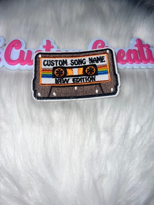 Custom Song Name Cassette Tape Iron-On Patch New Edition