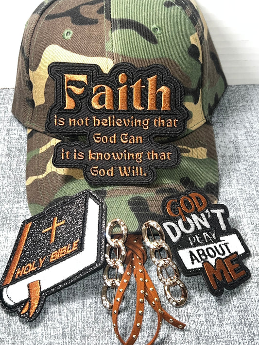 Faith Statement Patch Set – Inspirational Embroidered Applique Bundle