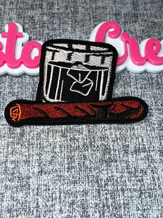 Liquor & Cigar Patch – Embroidered Iron On Patch Luxury Lifestyle Applique