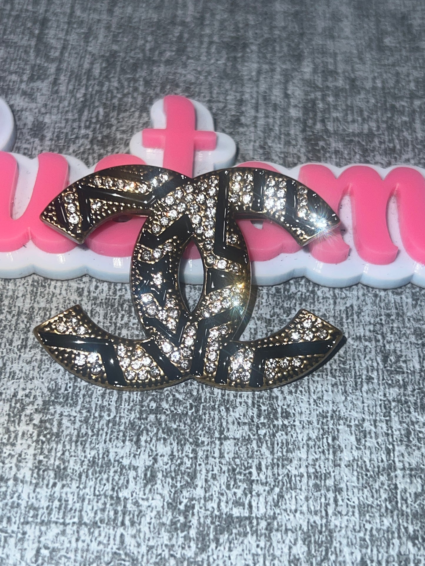 Black & Bronze Crystal Glam Fashion Brooch Pin