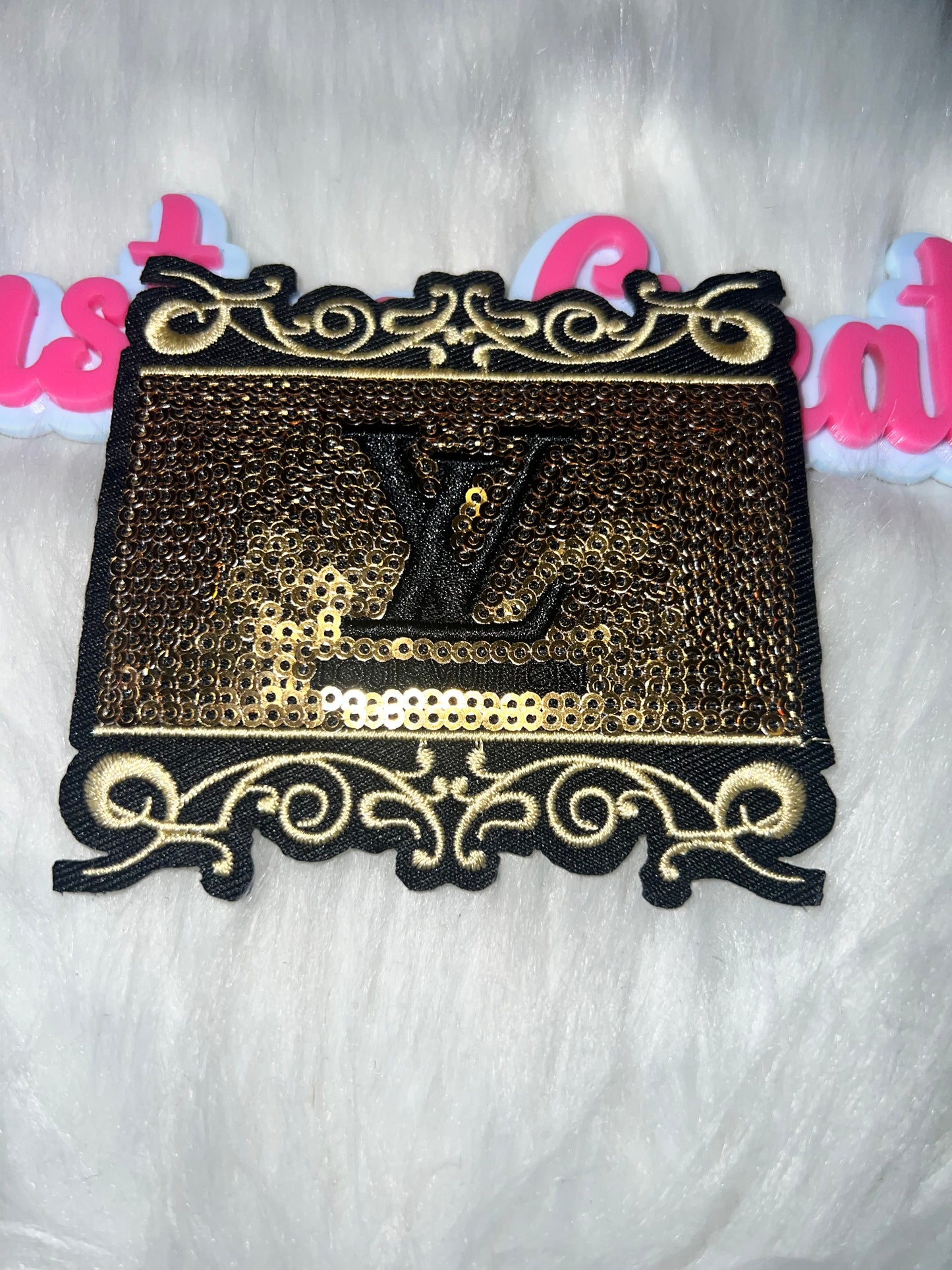 🖤💛 Luxury Gold LV Frame Patch (Iron-On)
