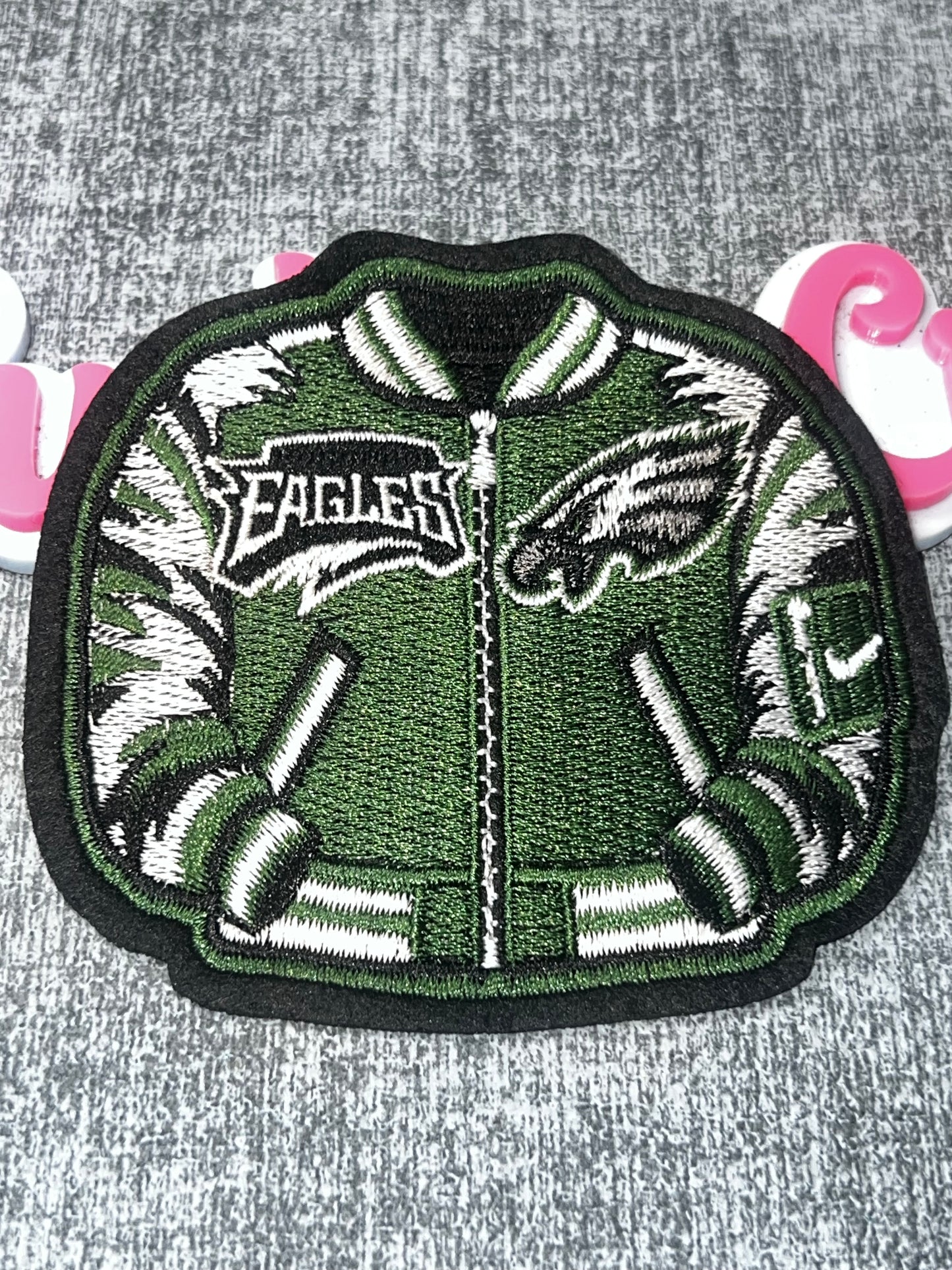 Green Black Varsity Jacket Patch – Embroidered Iron On Applique