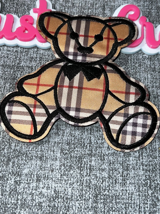 Plaid Teddy Bear Fashion Patch – Cute Embroidered Bear Applique