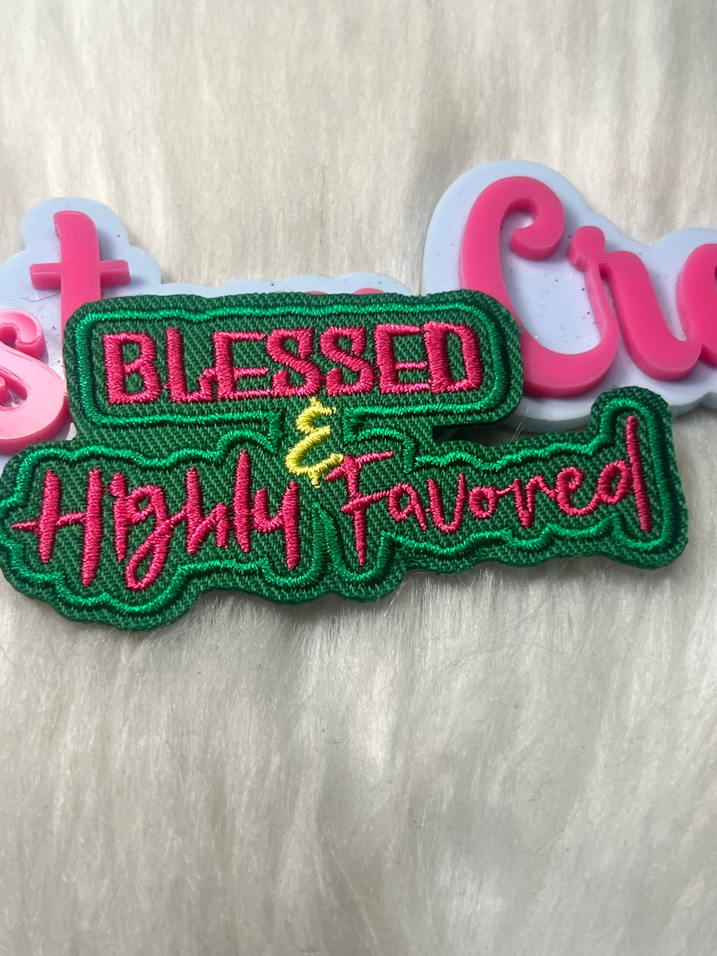 Blessed & Highly Favored Green & Pink