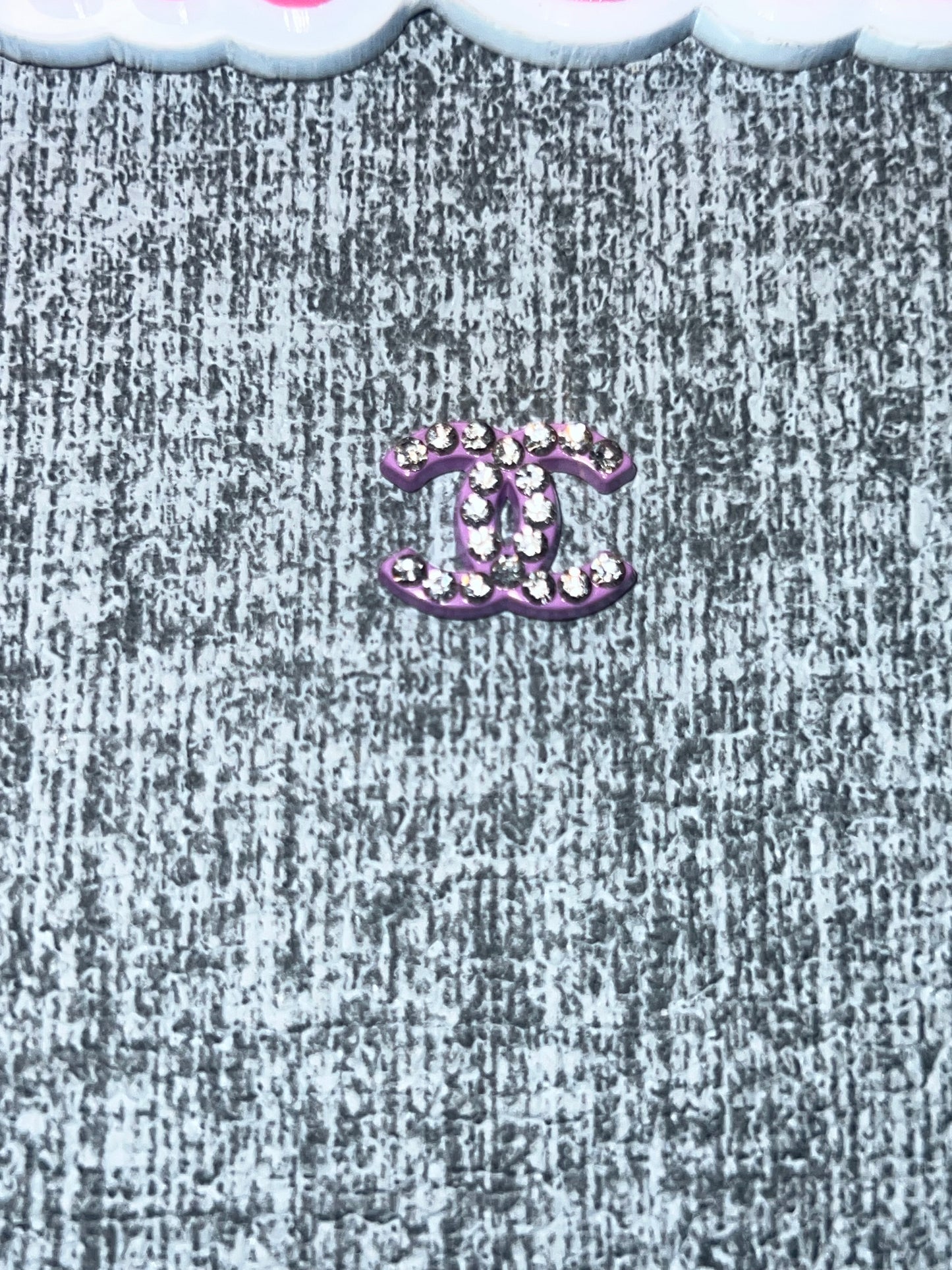 Purple Rhinestone Mini Double C Charm – Luxe Flat Back Accent Charm