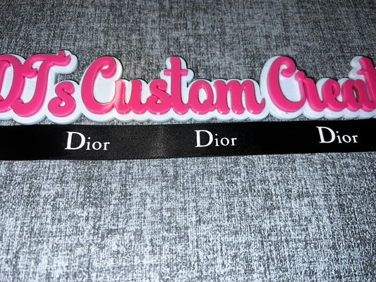 Black & Silver Letter Ribbon – Fashion Trim Ribbon 1 Inch Wide