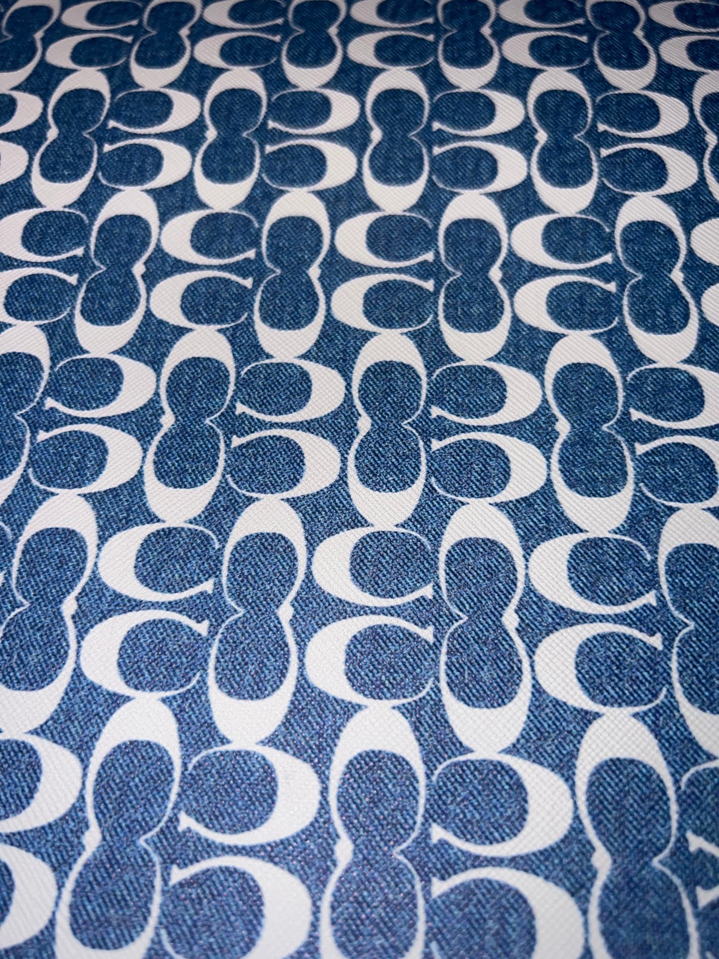 Denim Look Monogram Faux Leather Sheet – 9x12 Textured Craft Vinyl