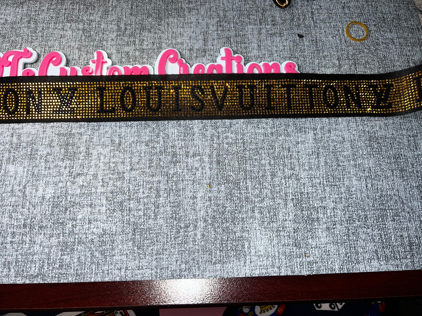Gold Rhinestone Letter Strip – Bling Trim Ribbon 1 Inch Wide