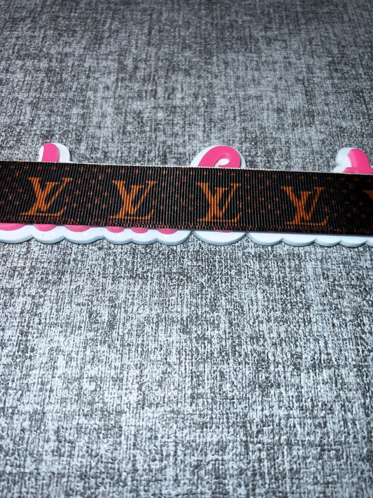 Brown Fashion Monogram Grosgrain Ribbon – Glam Craft Trim