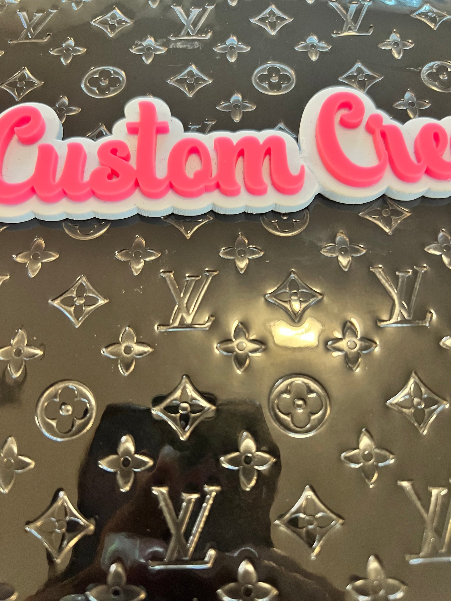 Shiny Black LV Embossed