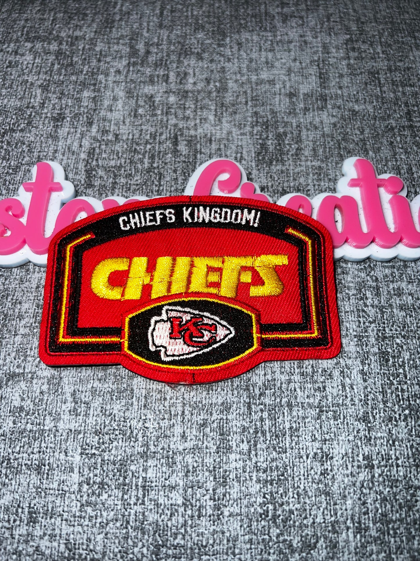 Red Gold Kingdom Embroidered Iron-On Patch | Statement Appliqué