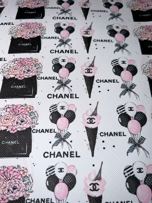 Pink Floral Luxe Inspired Faux Leather Sheet – 9x12