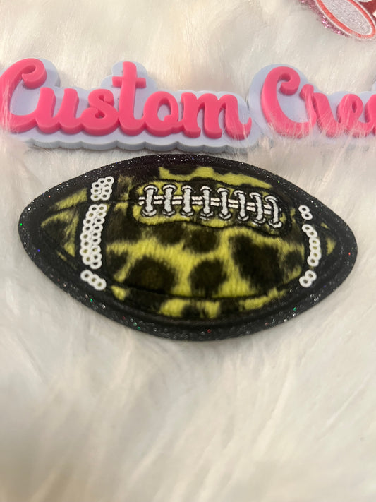 Green Black Football Glitter Trim
