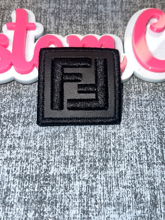 Black Square Letter Iron-On Patch – Minimal Embroidered Patch for DIY Projects