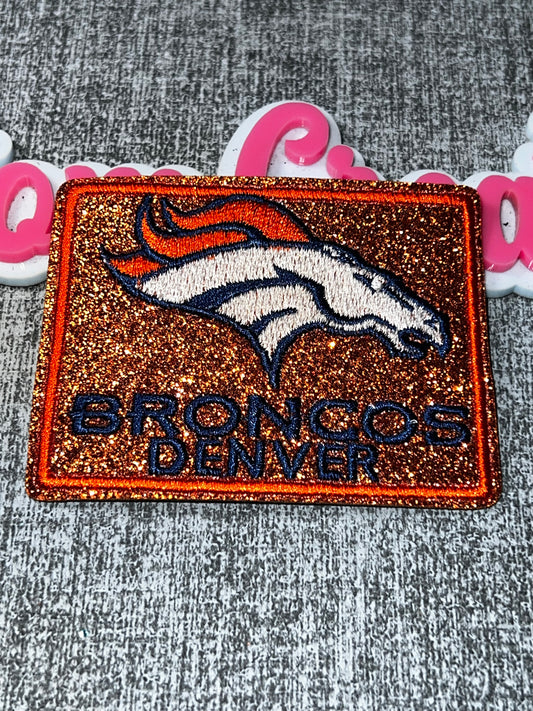 Orange Glitter Horse Head Embroidered Iron-On Patch | Statement Appliqué